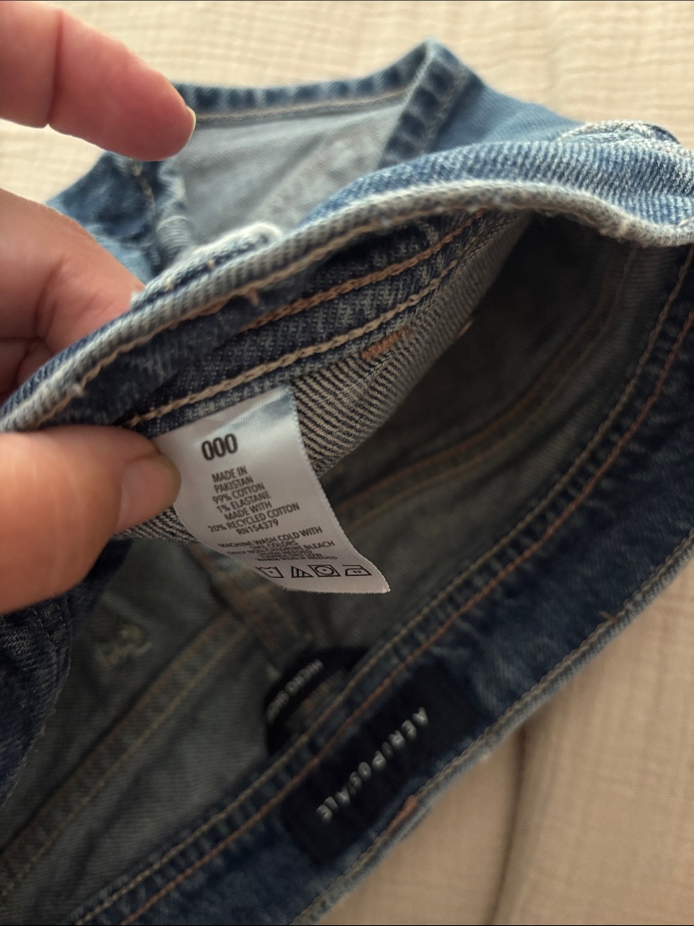 Aeropostale Distressed Light Blue Denim Micro Shorts - Picture 4 of 4